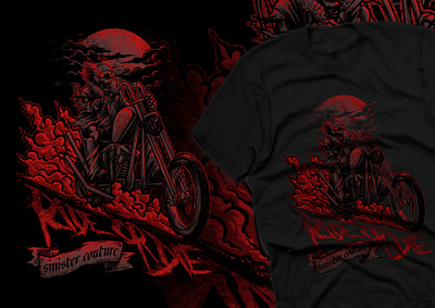ride or die art artwork branding dark darkart design gothic graphic design illustration logo skeleton skull skulls t shirt ui
