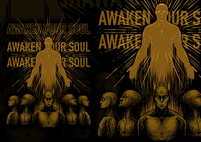 awaken your soul artwork branding creepy dark darkart design gothic graphic design horror illustration logo rock ui
