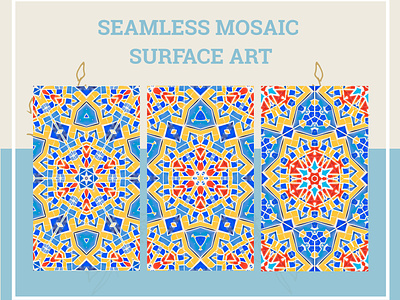 Handmade Mosaic Vertical Tiles Seamless Design - 02 Bundle arab home decor branding customizable art design graphic design illustration mosaic decor mosaic digital downloads mosaic murals mosaic prints seamless patterns