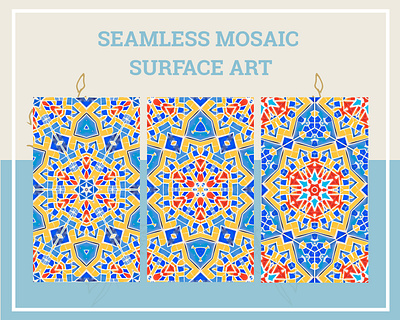 Handmade Mosaic Vertical Tiles Seamless Design - 02 Bundle arab home decor branding customizable art design graphic design illustration mosaic decor mosaic digital downloads mosaic murals mosaic prints seamless patterns