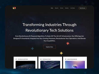 HighTech Solutions Web-Page Landing Concept after effects dark mode design figma high tech hightech light mode tech transition ui uiux ux web