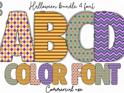 Halloween Doodle Alphabet halloween friends svg