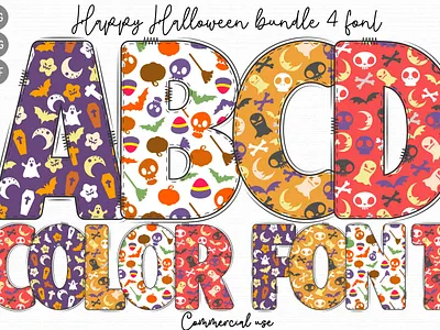 Halloween Doodle Alphabet halloween friends svg