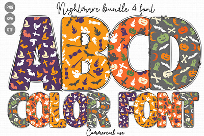 Halloween Doodle Alphabet halloween friends svg