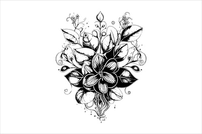 Floral Vector Artwork artwork black white branding design editable floral garden graphic design illustration logo minimal modern simple vector