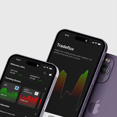 Tradeflux - Trading App app branding crypto darkmode design system figma graphs lightmode splash stocks trading typography ui uiux