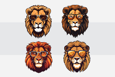 The simple lion faces animal branding design editable graphic design illustration lion logo minimal modern simple