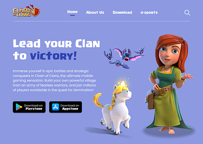 Clash Of Clans Custom Website clash of clans coc figma graphic design landing uiux