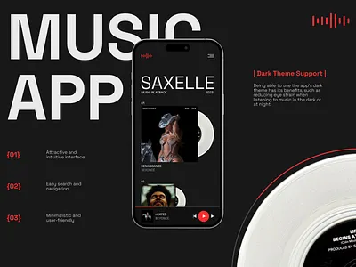 Music App | SAXELLE | App Concept app app design concept design design concept figma mobile mobile design music music app ui ui design ux uxdesign web design