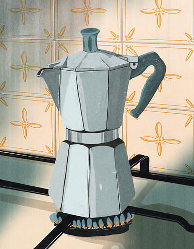 Moka espresso coffee pot coffee digital illustration espresso illustration moka photoshop
