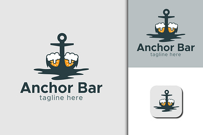 Anchor Bar Logo Design brand identity company design illustration logo logo design logotype minimalist modern