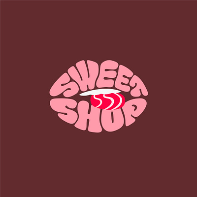 Sweet shop graphic design illustration lips logo sweet typography vector