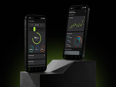 Health Monitoring Application application design health minimalistic mobile mockup modern ui ux