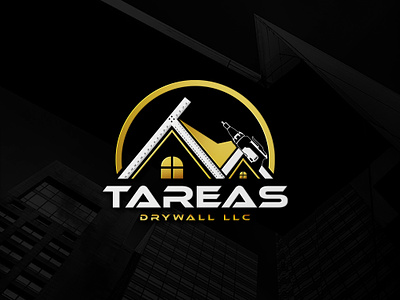 Tareas Drywall LLC Logo Design branding business construction creative logo custom logo drywall graphic design home logo real estate