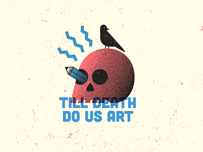 Till Death Do Us Art illustration illustrator retro skull vector