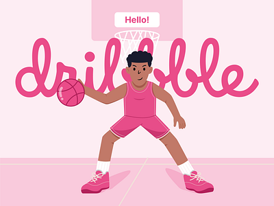 Hello Dribbble! app branding design fun graphic design illustration logo ui vector