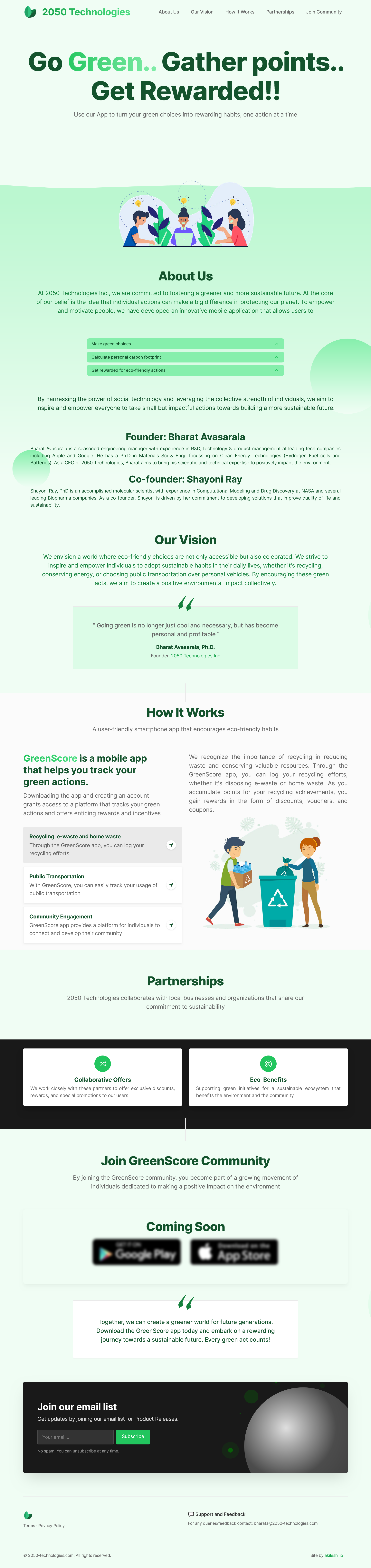 Product Landing Page app branding design eco green landing page web website