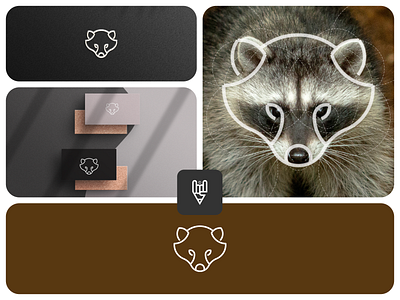 Racoon Logo Design animal app branding design flat golden ratio graphic design grid logo icon illustration line art logo racoon ui vector