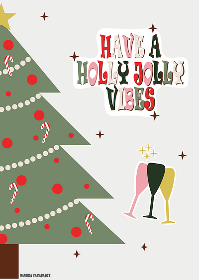 Have a Holly Jolly Vibes - Poster design graphic design illustration poster