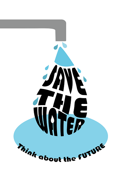 Save the Water - Poster design graphic design illustration poster typography