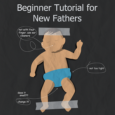 Beginner tutorial for new fathers book cover branding cartoon design graphic design illustration vector