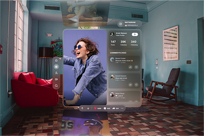 Redesigning Instagram's Visual Experience with Apple Vision Pro 3d animation apple apple vision pro ar graphic design meta motion graphics typography ui xr