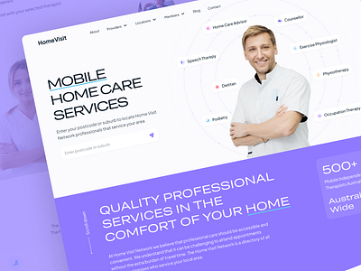 HomeVisit - Healthcare website design directory health healthcare landing page medical ui uiux website