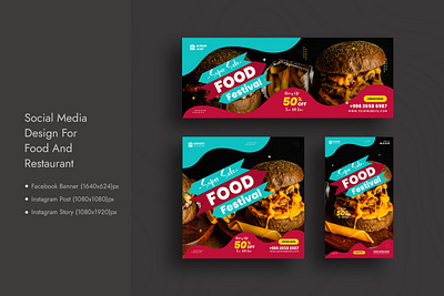 Food Festival Design For Social Media banner branding company design facebook banner graphic design instagram banner promotional banner restaurant