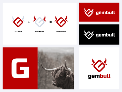Bull and Letter G Logo animal logo brand branding bull bull logo color design g logo horn logo illustration letter g logo prio hans strong logo typography ui ux vector