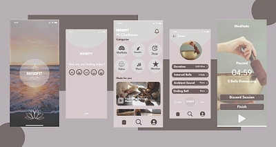 MINDFIT - Meditation App Design app design ui ux