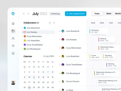 Calendar calendar clean dashboard hours interface meeting ndro planner roadmap saas sandro tavartkiladze shift timeline