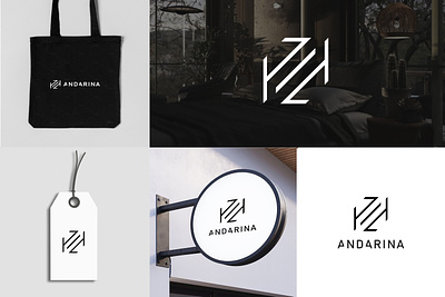 mockup for logo andarina branding buisnesslogo companylogo design graphic design illustration logo motion graphics ui vector