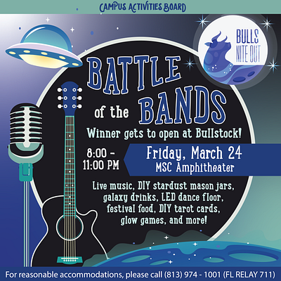 USF Campus Activities Board Battle of the Bands branding design graphic design illustration