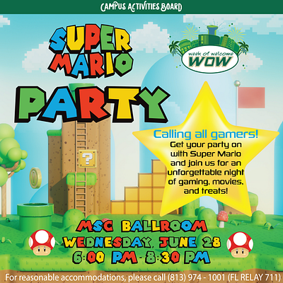 USF Super Mario Party design graphic design