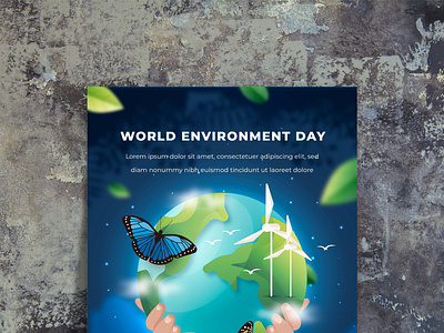 World Environtment Day Ads Media clean air clean enery ecogreen ecolife ecology environment future green green energy instagram post template leaf life post poster renewable energy sustainable future template world environment day