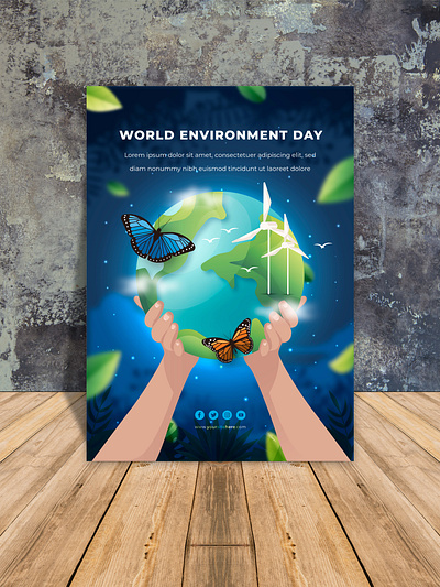 World Environtment Day Ads Media clean air clean enery ecogreen ecolife ecology environment future green green energy instagram post template leaf life post poster renewable energy sustainable future template world environment day