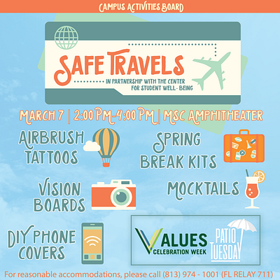 USF Safe Travels Event design graphic design