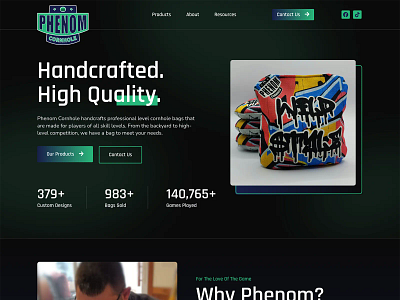 Website Design for Phenom Cornhole web website design