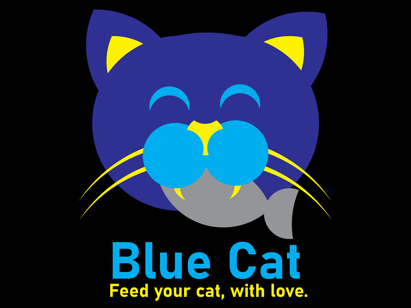 Blue Cat Food A Tasty and Playful Logo for a CatLover's Brand by