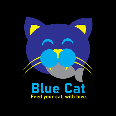 Blue Cat Food: A Tasty and Playful Logo for a Cat-Lover's Brand design graphic design illustration logo