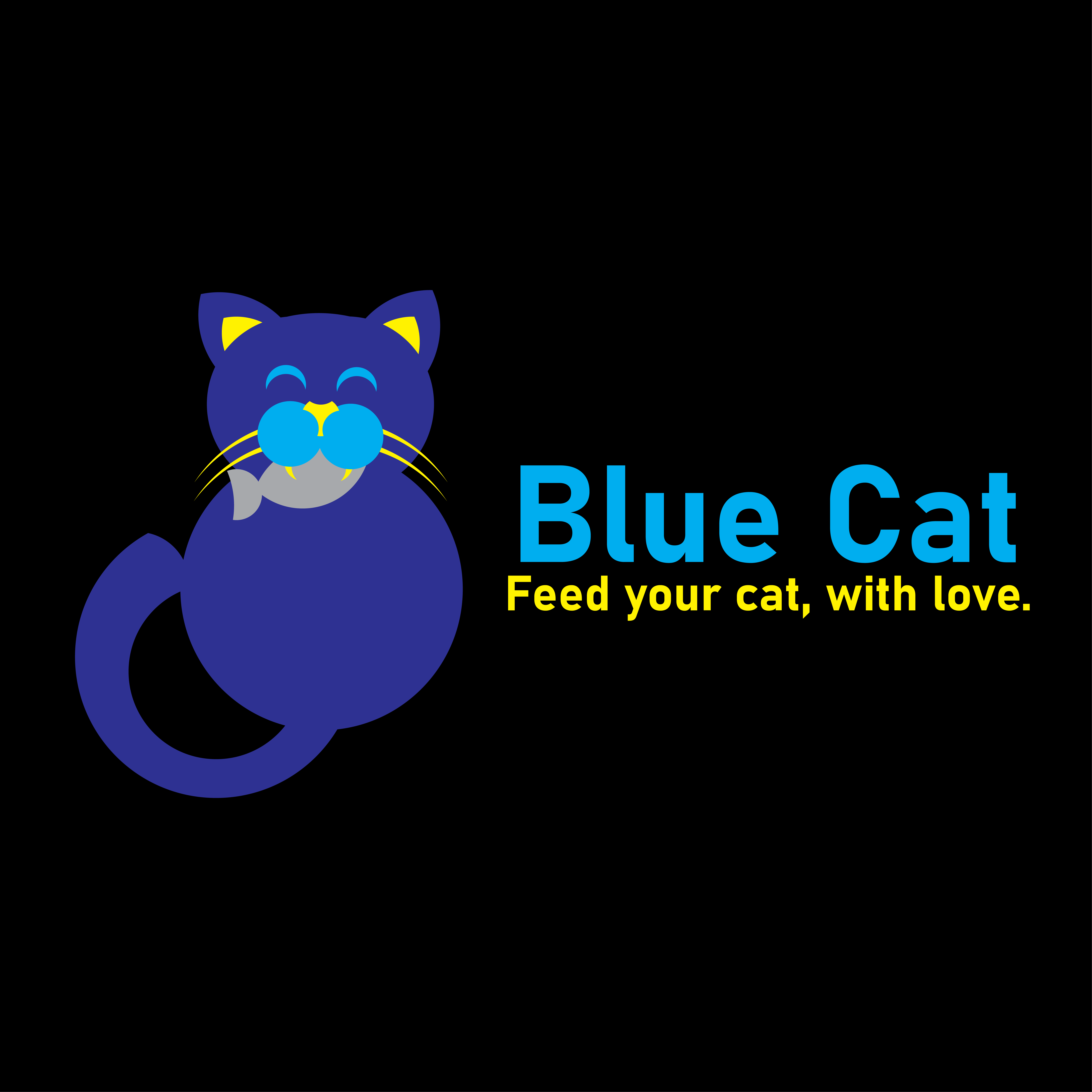 Blue Cat Food A Tasty and Playful Logo for a CatLover's Brand by