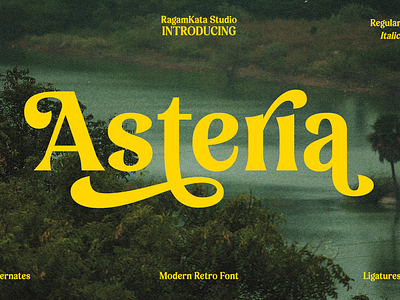 Asteria - Retro Display Font branding calligraphy design display elegant font fonts free font graphic design hand lettering logo retro sans serif script serif serif font type typeface