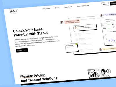 Stable - Product Website landing page product website ui uiux ux website