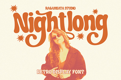 Nightlong - Display Retro Font branding calligraphy design display font font family fonts lettering logo sans serif serif serif font type typedesign typeface typography