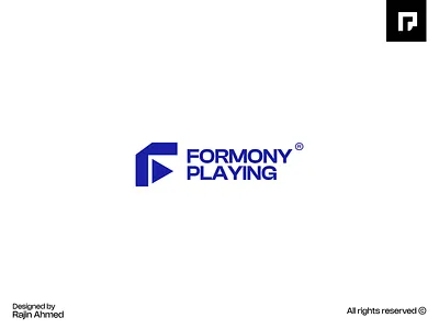 Formony Playing® agency logo branding company logo design graphic design letter mark logo logo logo design logo designer logo maker logos logos design logotype online platform logo play logo playing logo stream logo tech logo vect plus video stream logo