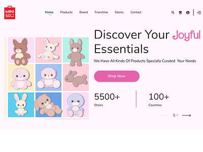 Redesigned Miniso Website ft. Barbie inspired app branding dailyui design logo miniso ui uiux ux