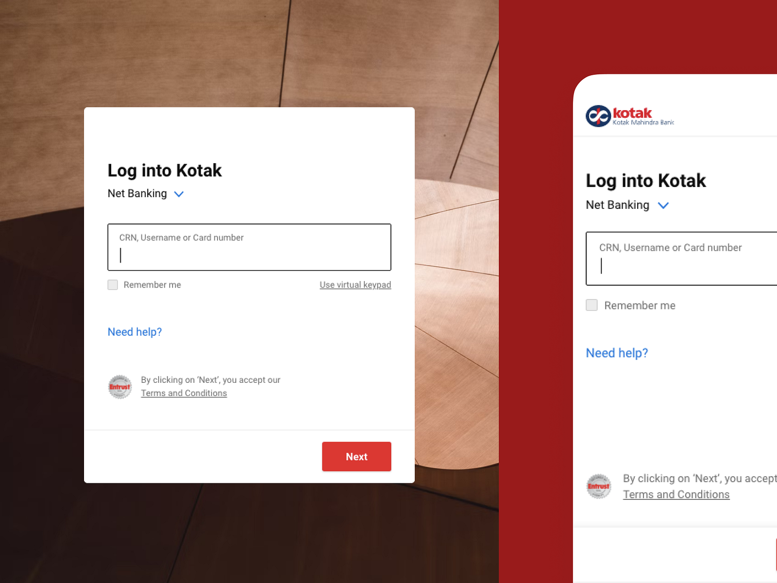 Kotak Net banking - login experience by Dhanesh N Shetye on Dribbble