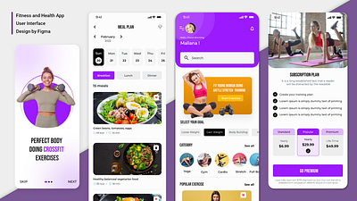 Fitness and Health App app branding figma fitnessapp graphic design ui userinterface ux