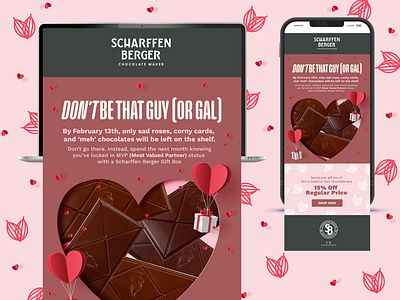 Chocolate email newsletter - Valentines design email newsletter graphic design newsletter design vector