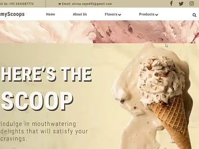 Ice Cream Web Landing Page animation app art branding design graphic design icon illustration illustrator logo logo design minimal typography ui ux vector website